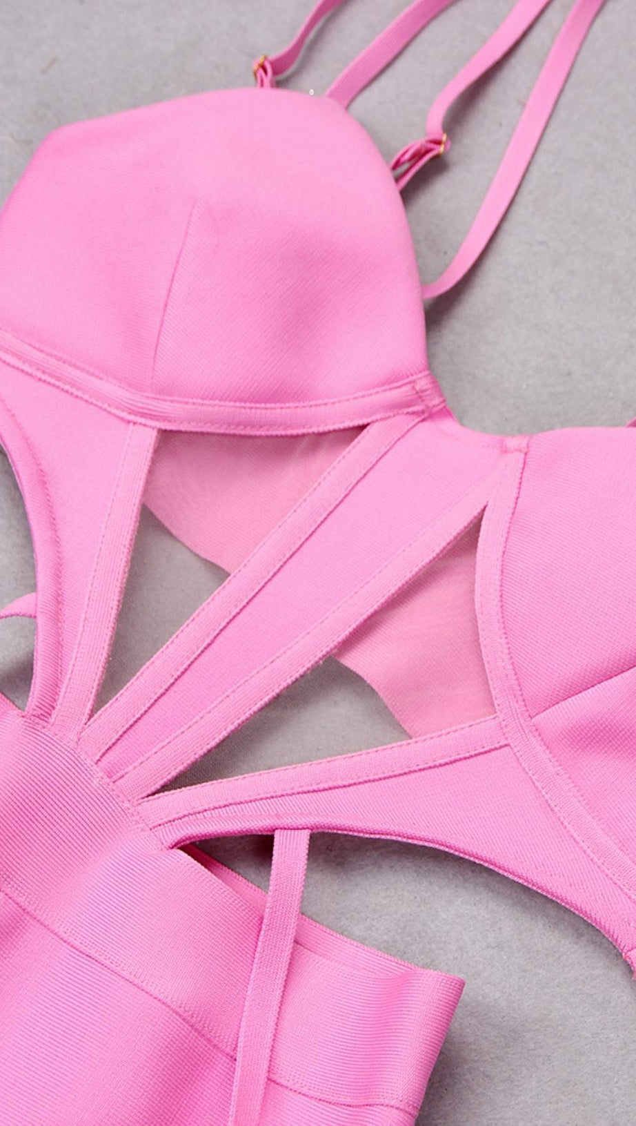 BANDAGE CUT-OUT JUMPSUIT IN ROSA