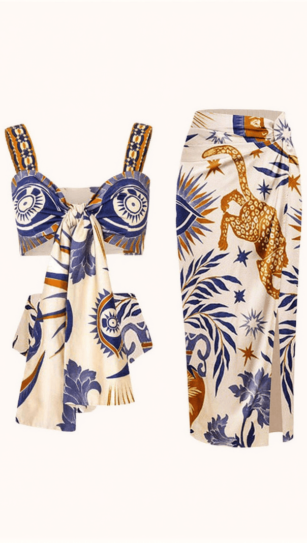 AIIZIE AUGUSTA PRINTED BIKINI THREE PIECE SET - product image