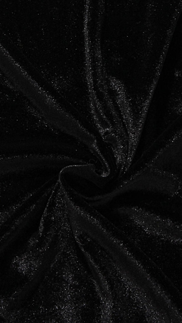 MINI ABITO CON SCOLLO A V E CRISTALLI NERO