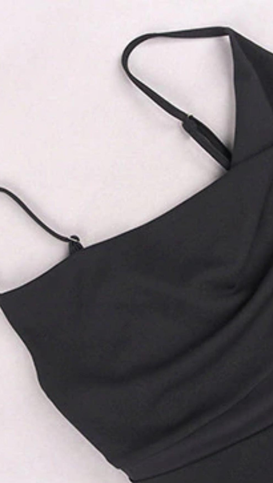 ABITO MIDI ADERENTE CON SPALLINE IN NERO