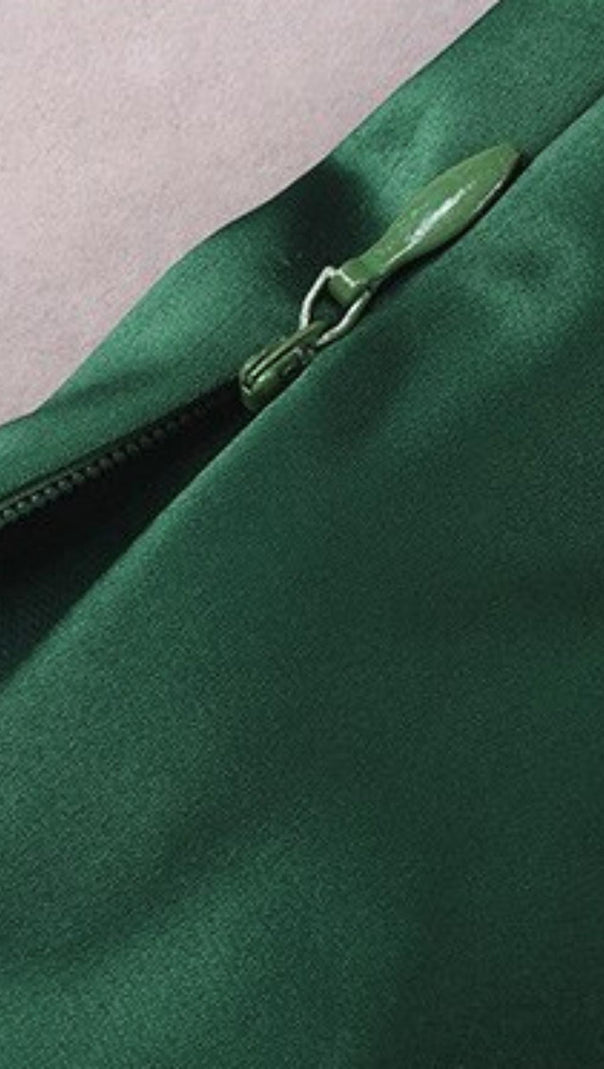 AIIZIE SATIN STRAP MAXI DRESS IN VERDE - product image