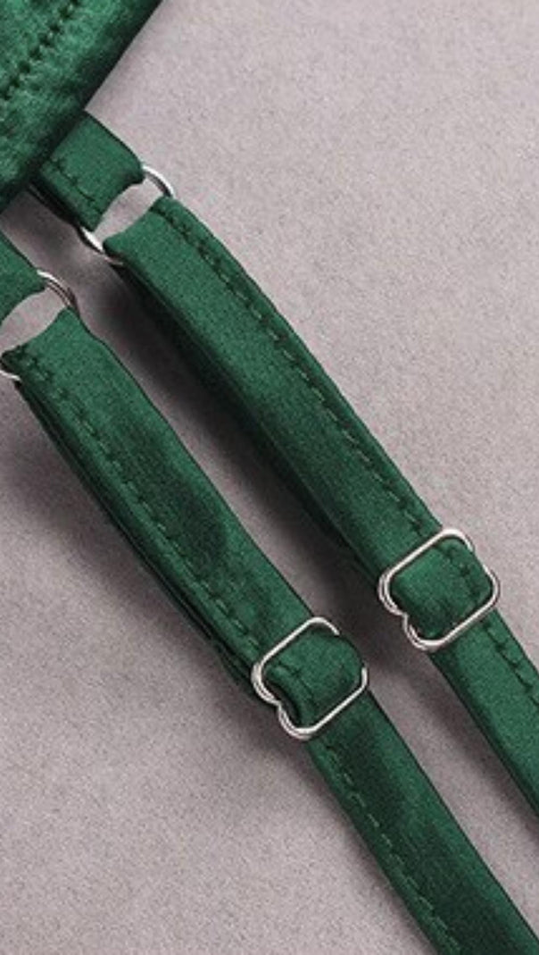 AIIZIE SATIN STRAP MAXI DRESS IN VERDE - product image