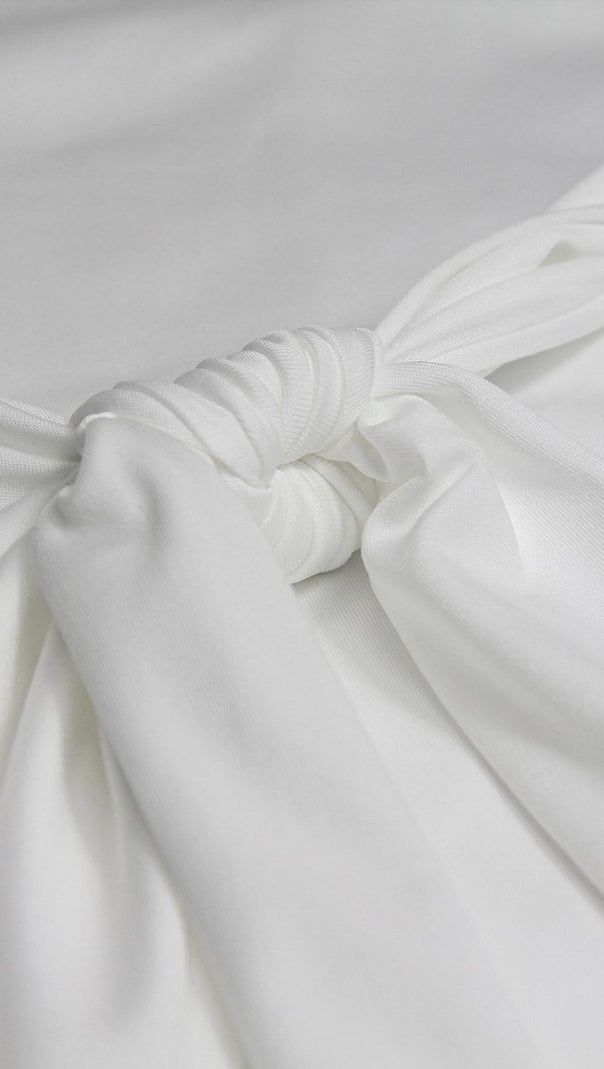 AIIZIE SQUARE NECK BODYCON MINI DRESS IN WHITE - product image