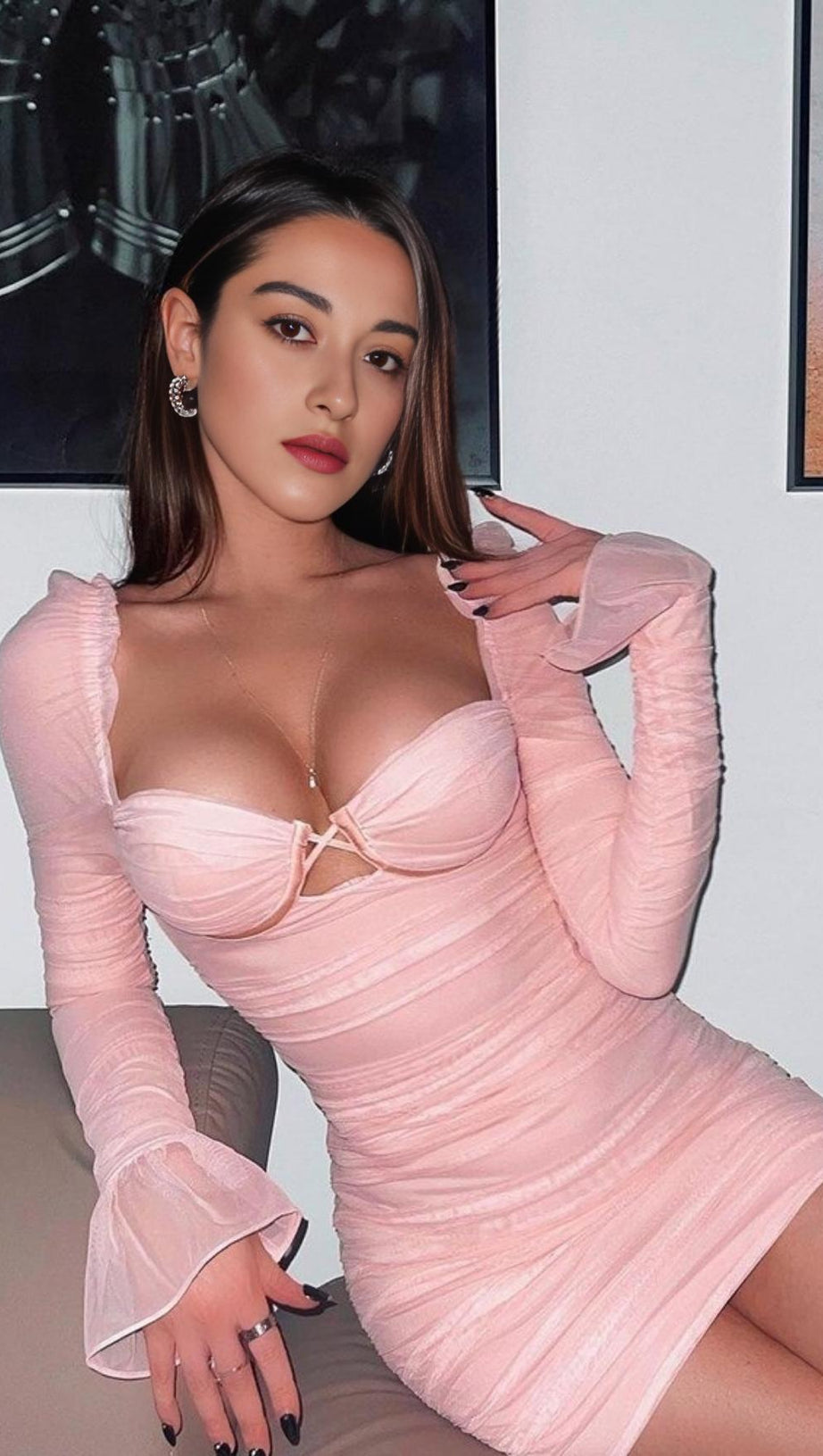 LONG SLEEVE BODYCON MINI DRESS