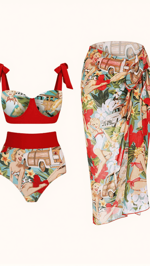 AIIZIE ROSEMARY BIKINI THREE PIECE SET - product image