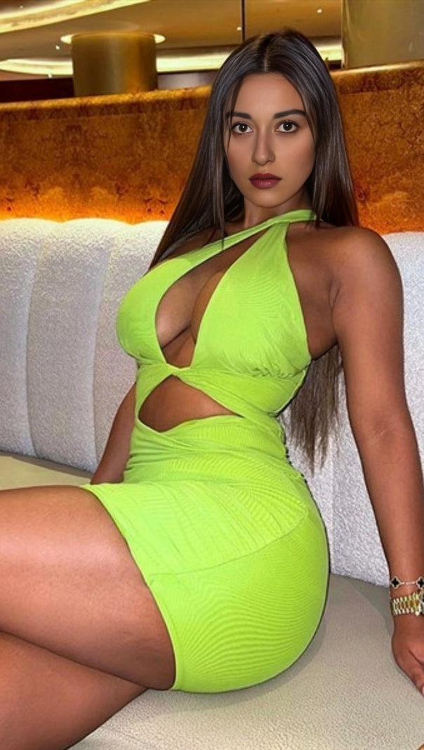 AIIZIE CUT OUT ONE SHOULDER MINI DRESS - product image