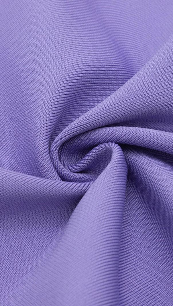 GAUZE-RÜSCHEN-MIDIKLEID IN LILA
