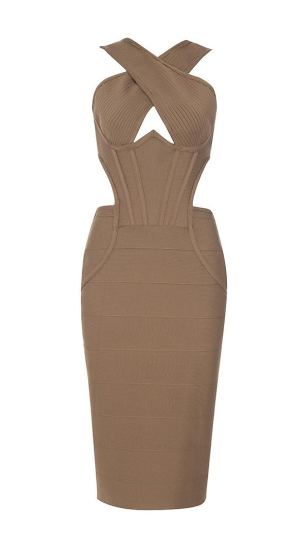 AIIZIE CUT OUT BODYCON MIDI DRESS - product image