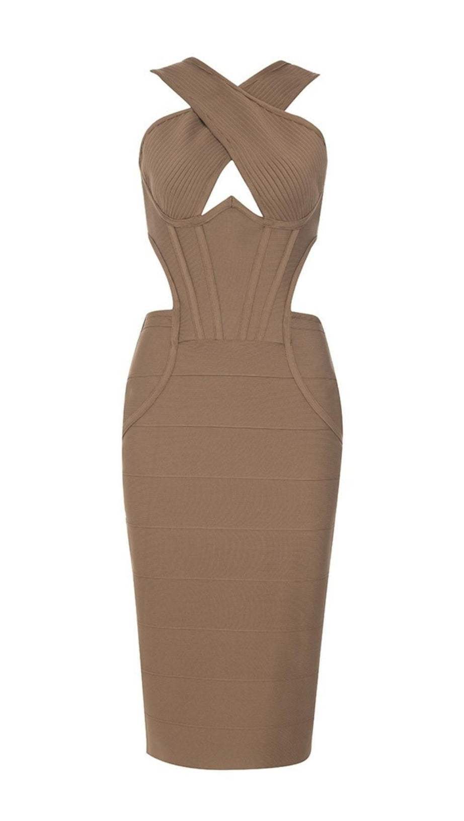CUT OUT BODYCON MIDI DRESS