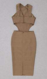 CUT OUT BODYCON MIDI DRESS