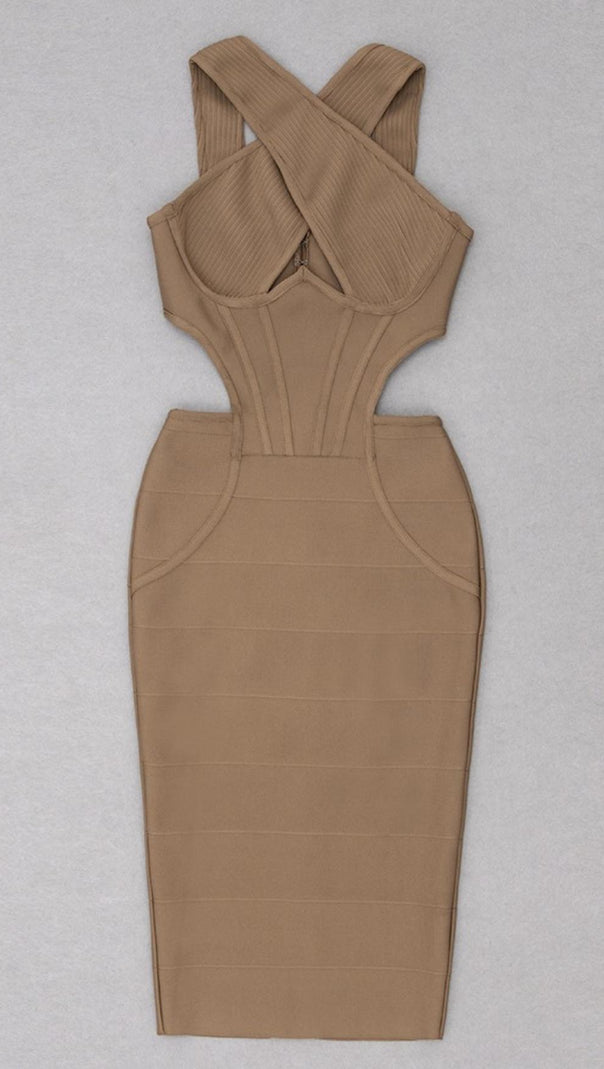 AIIZIE CUT OUT BODYCON MIDI DRESS - product image