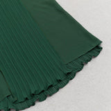 GREEN SLEEVELESS STRAP PLEATED DRESS