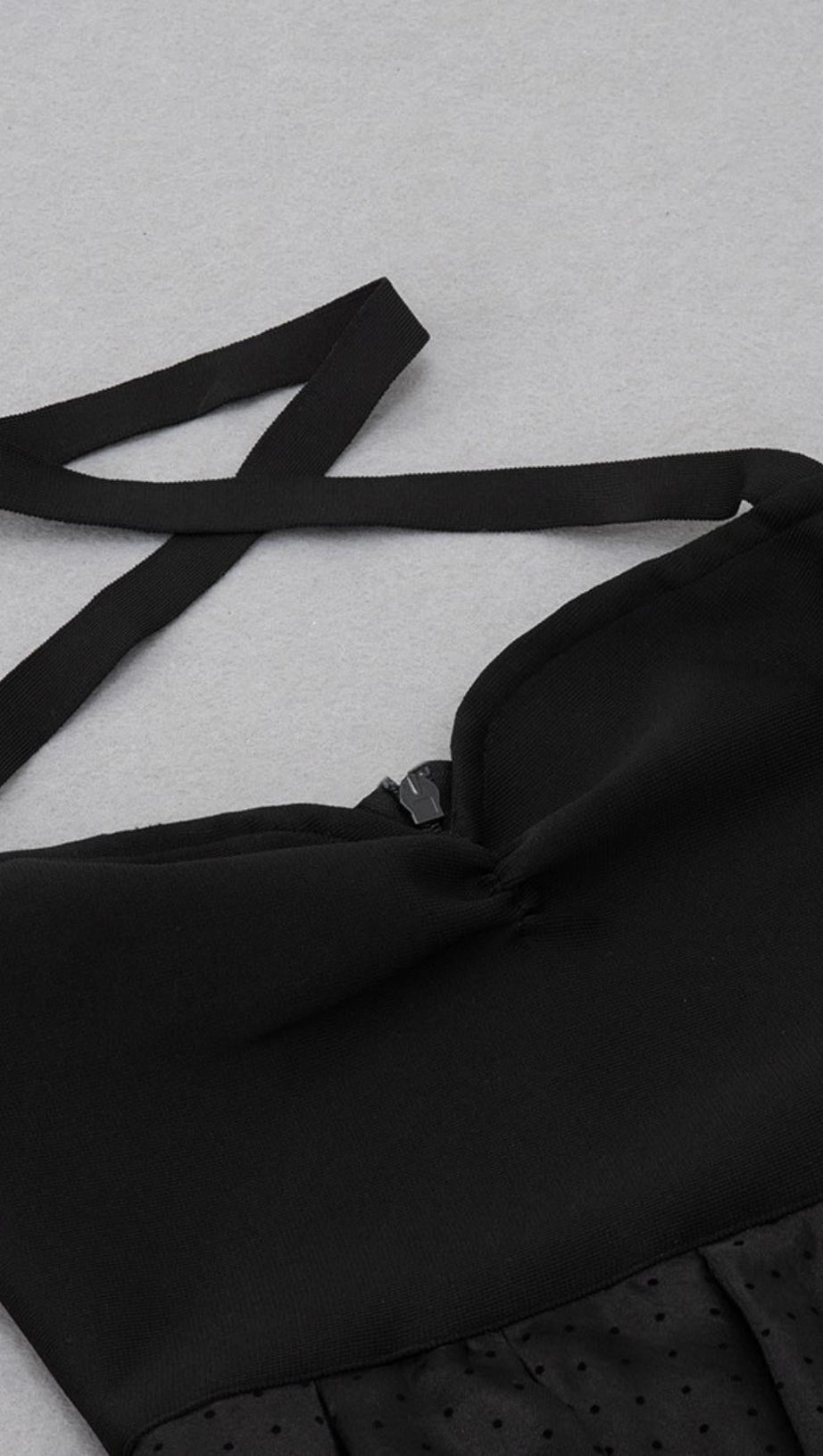 HALTER BANDAGE MIDI DRESS IN BLACK