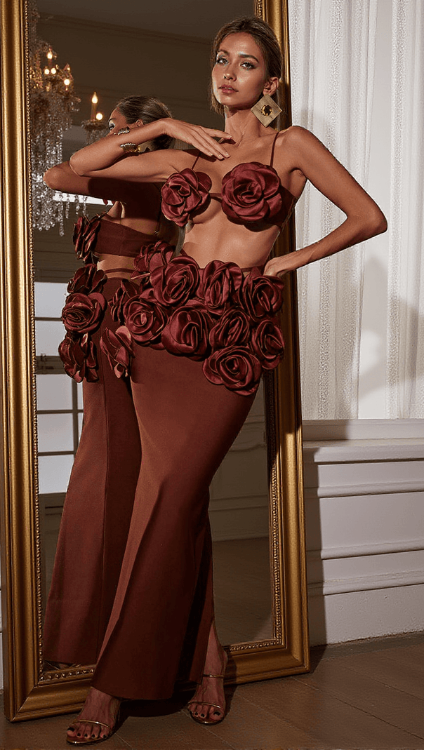 AIIZIE IRMA FLOWER BANDAGE SKIRT SET - product image