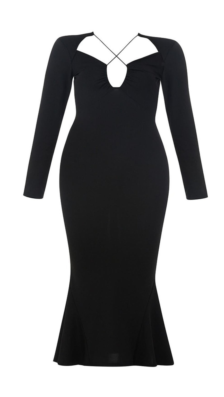 ABITO MIDI A MANICHE LUNGHE TAGLIE FORTI