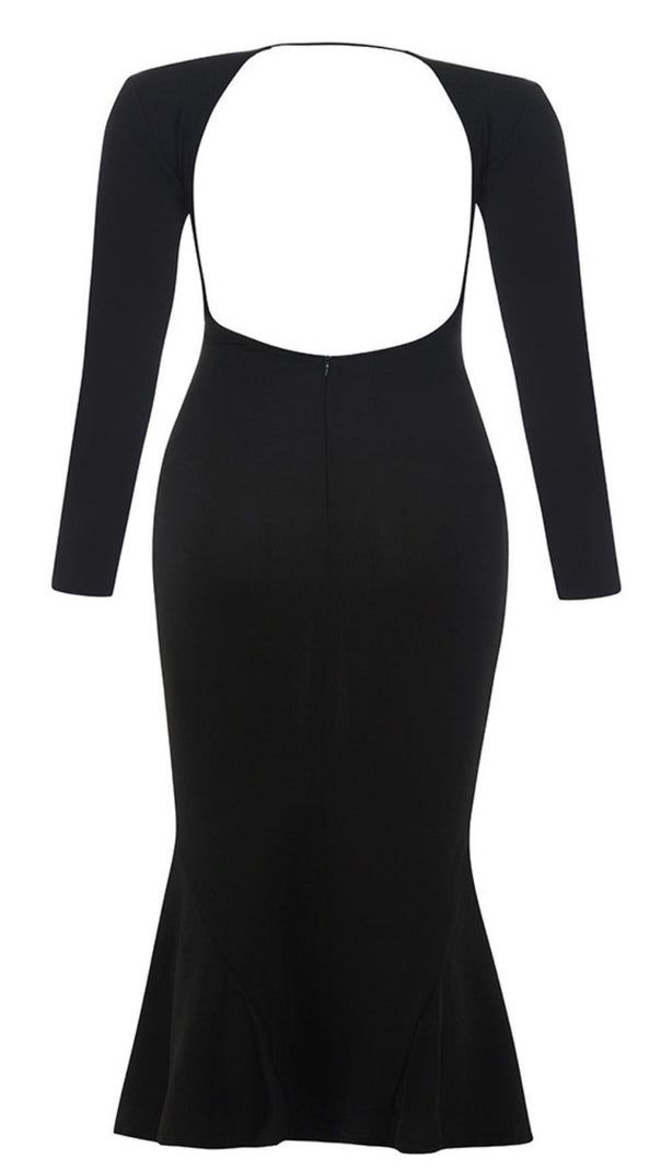 AIIZIE PLUS SIZE LONG SLEEVES MIDI DRESS - product image