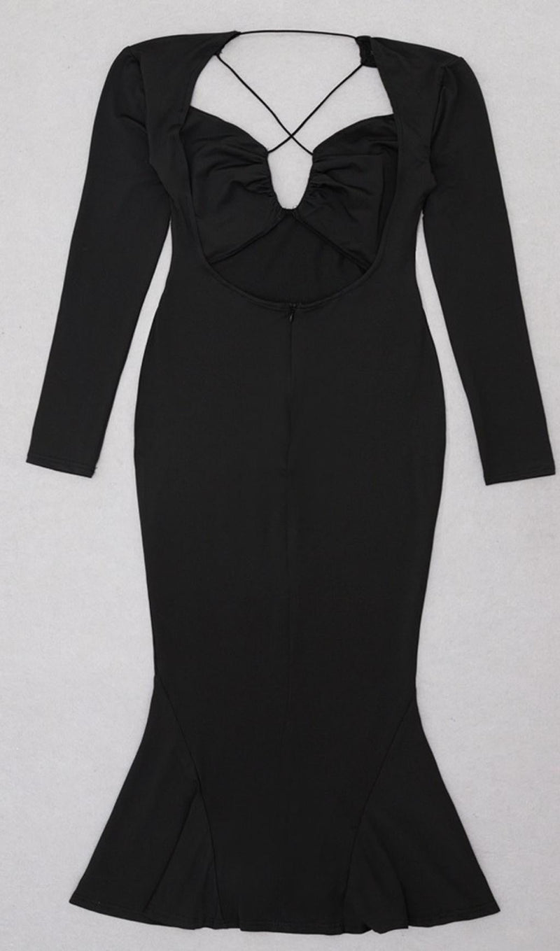 PLUS SIZE LONG SLEEVES MIDI DRESS