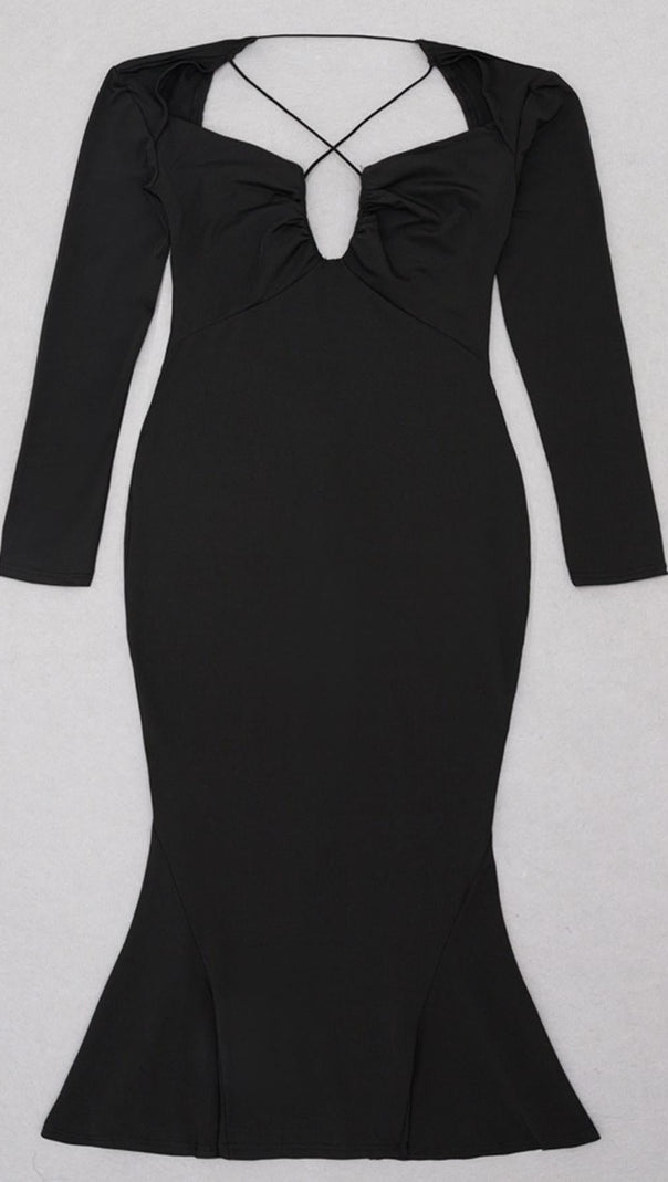 AIIZIE PLUS SIZE LONG SLEEVES MIDI DRESS - product image