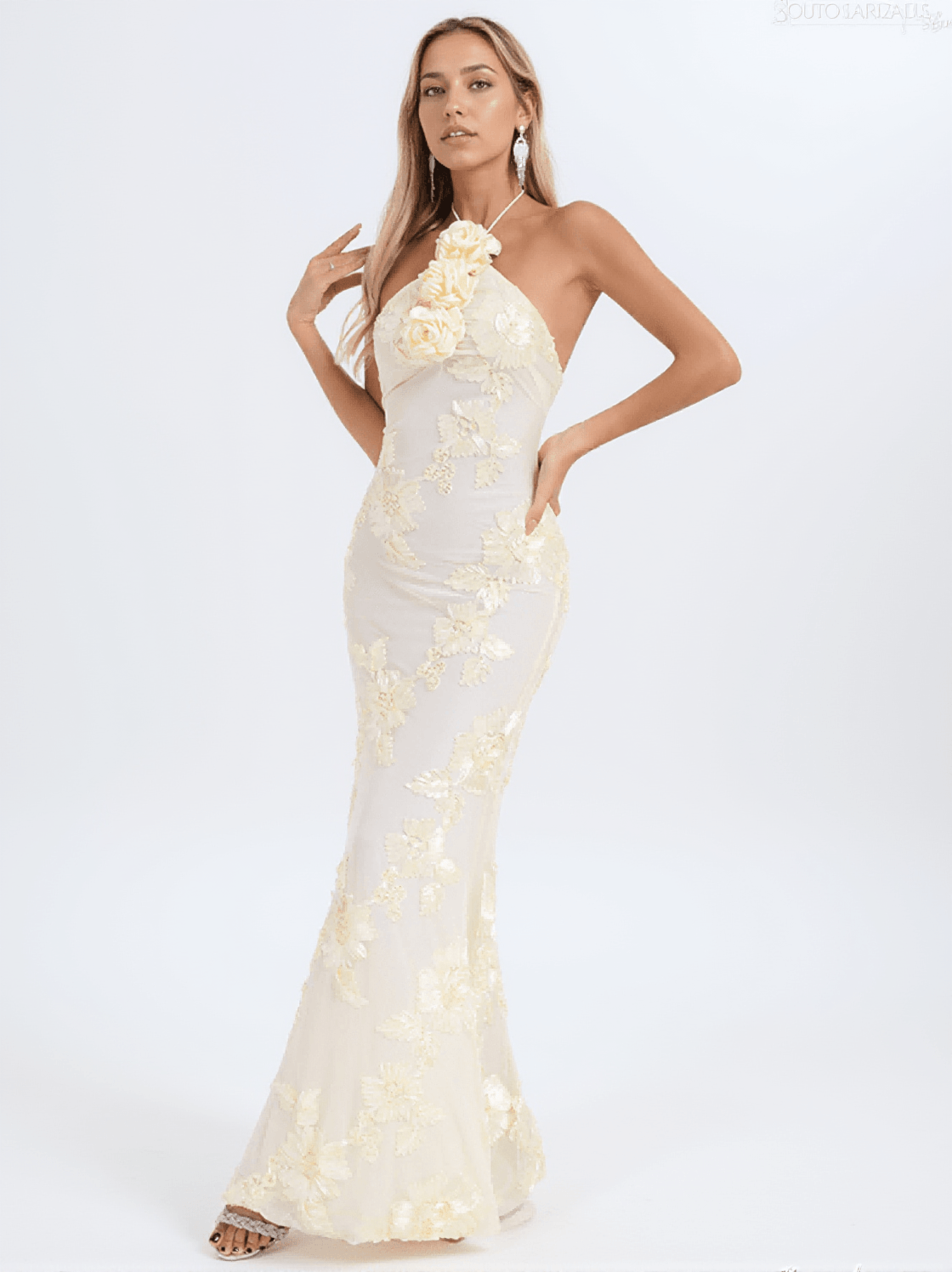 Aedin Neckholder-Maxikleid mit Blumenmuster