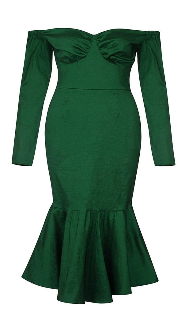 AIIZIE PLUS SIZE OFF THE SHOULDER MIDI DRESS - product image
