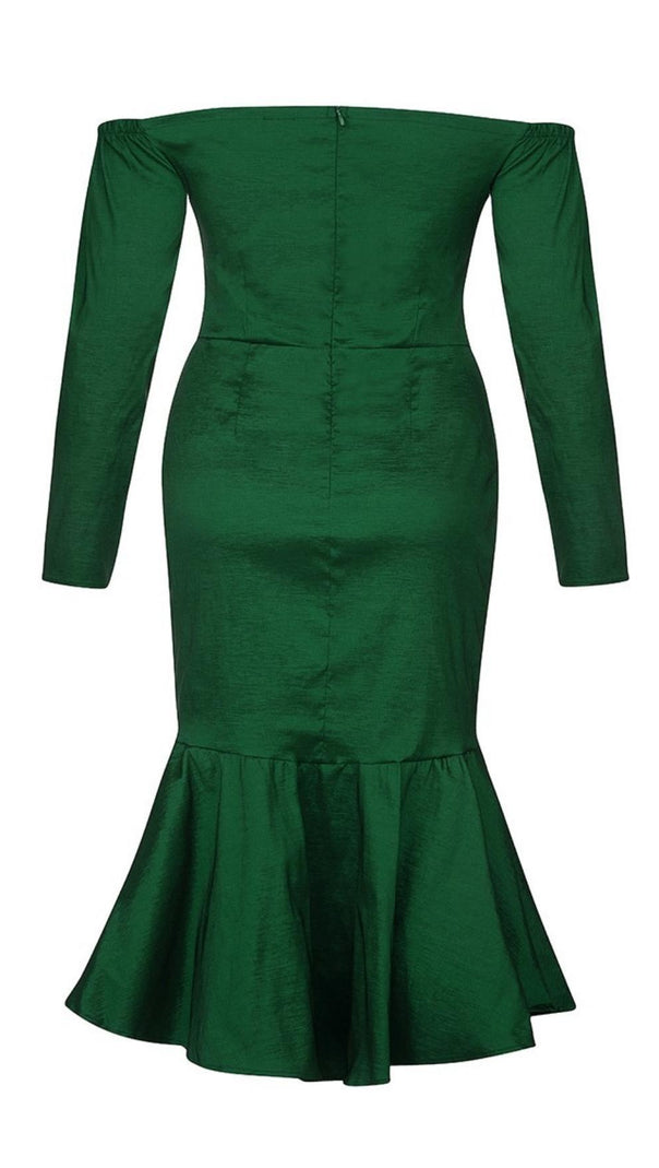 AIIZIE PLUS SIZE OFF THE SHOULDER MIDI DRESS - product image