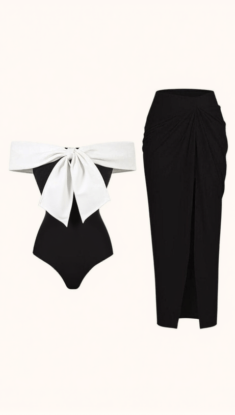 DAISY OFF SHOULDER SWIMWEAR TWO PIECE SET