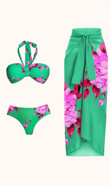 Aunika Bikini con scollo all'americana e tre pezzi