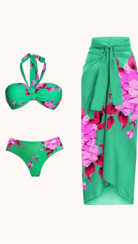AUNIKA HALTERNECK BIKINI THREE PIECE SET