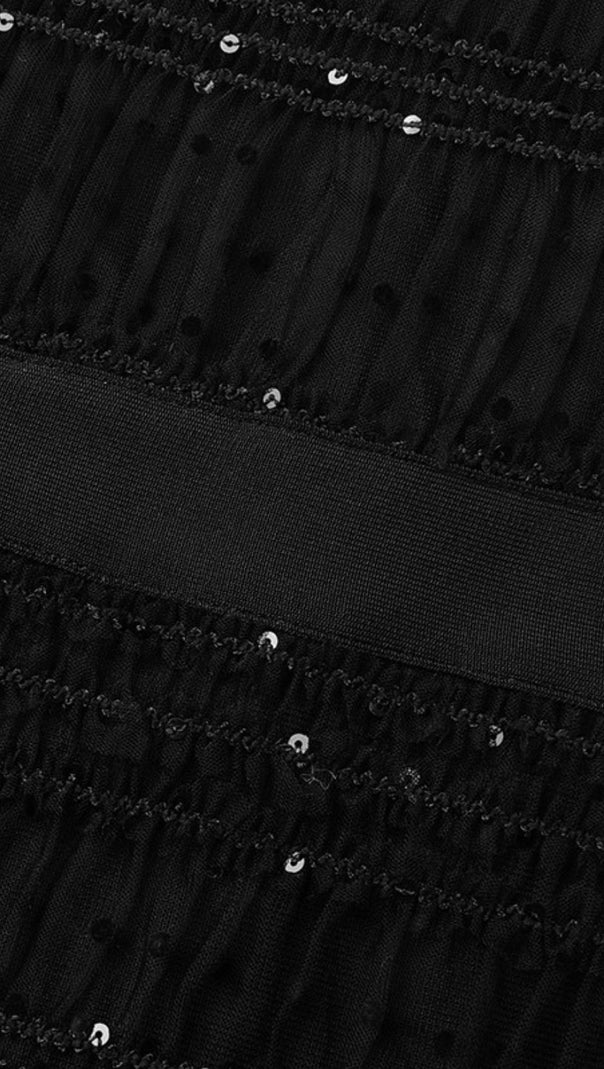 ABITO MIDI IN PIZZO CON SCHIENA SENZA SCHIENA NERO