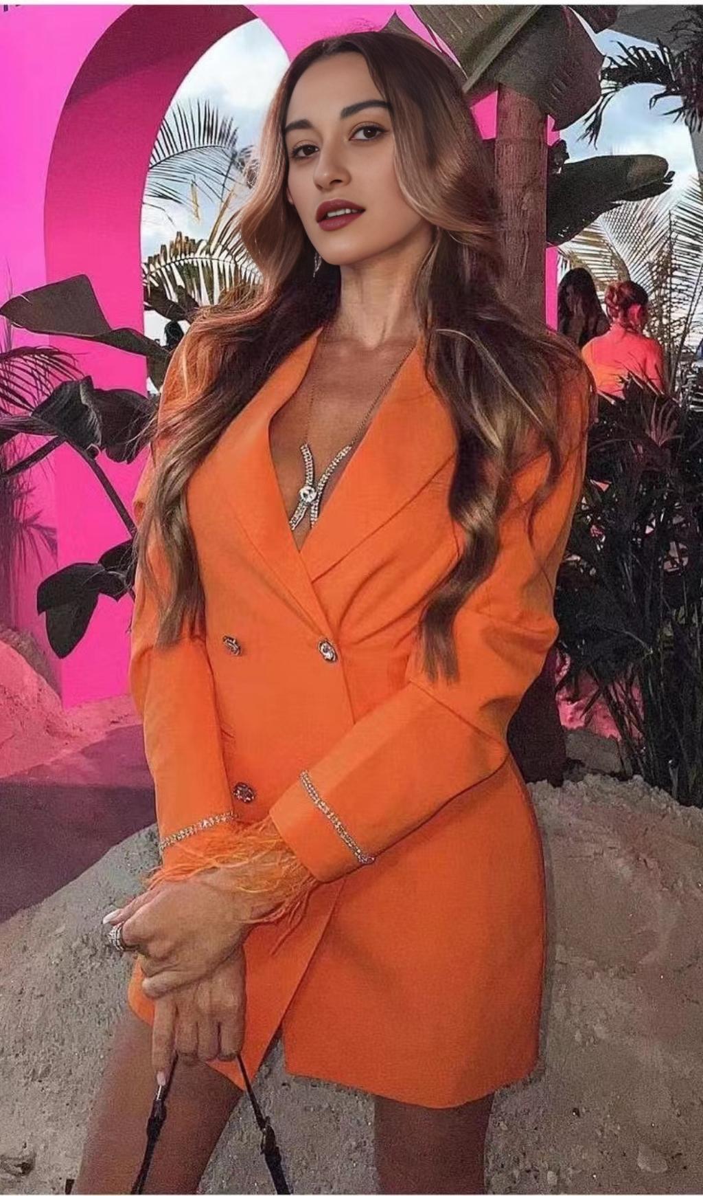 MINIABITO SCOLLO SCHIENA CON PIUME