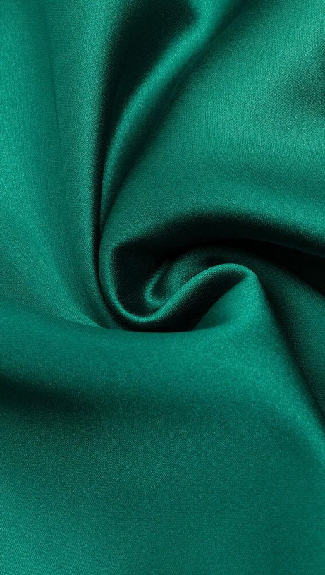 GREEN SATIN MAXI DRESS
