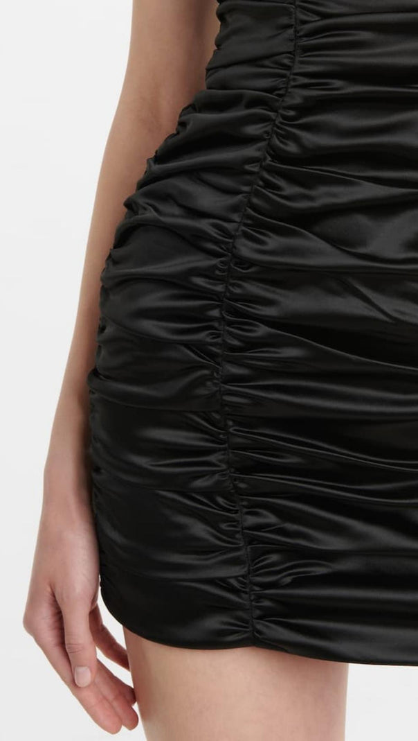 AIIZIE CRYSTAL STRAPLESS MINI DRESS IN BLACK - product image