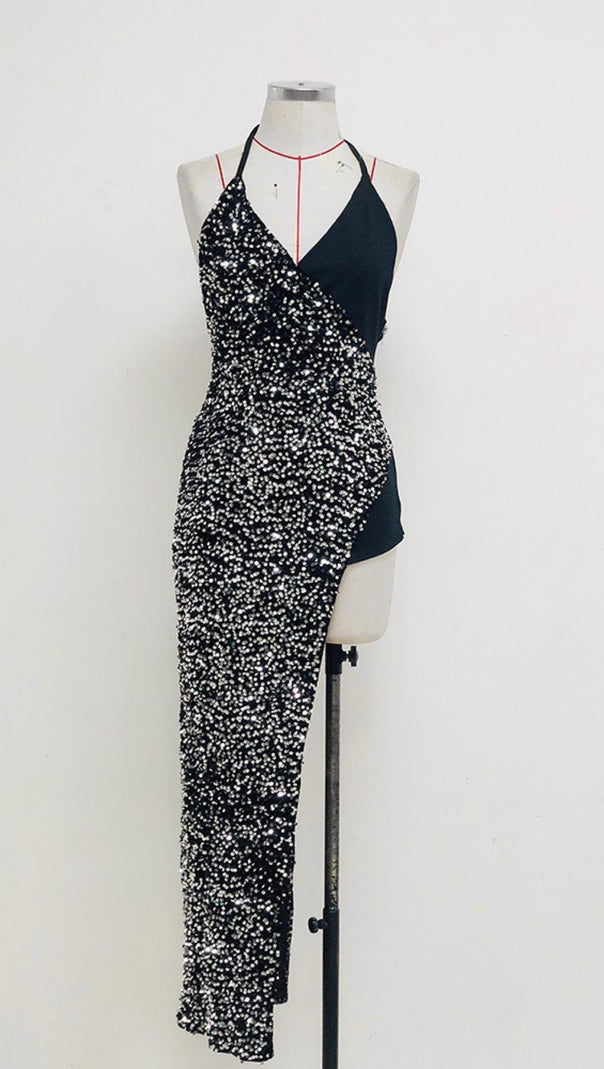 AIIZIE SEQUIN BANDAGE BACKLESS MINI DRESS - product image
