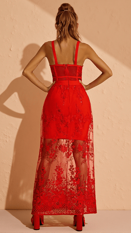 AMIRAH MAXI DRESS IN RED
