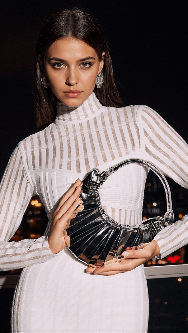 AIIZIE RONAN RUCHED METALLIC SHOULDER BAG - product image