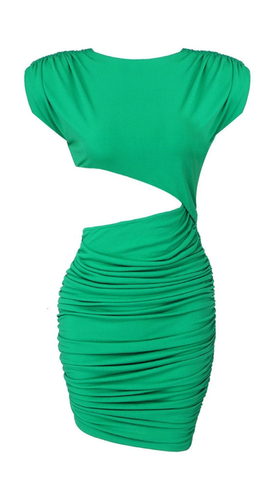 MINIKLEID MIT AUSSCHNITT UND RÜSCHEN