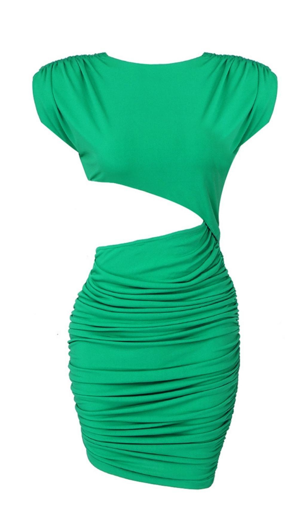 MINI ABITO CON RUCHES E TAGLI