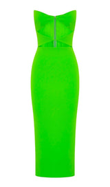 CUT OUT STRAPLESS MIDI DRESS