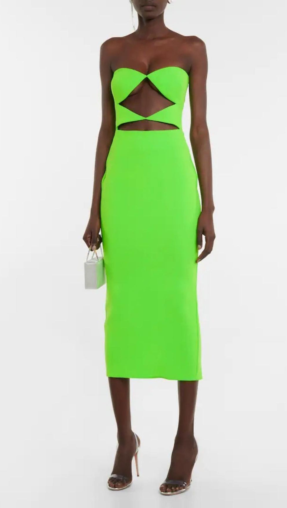 CUT OUT STRAPLESS MIDI DRESS