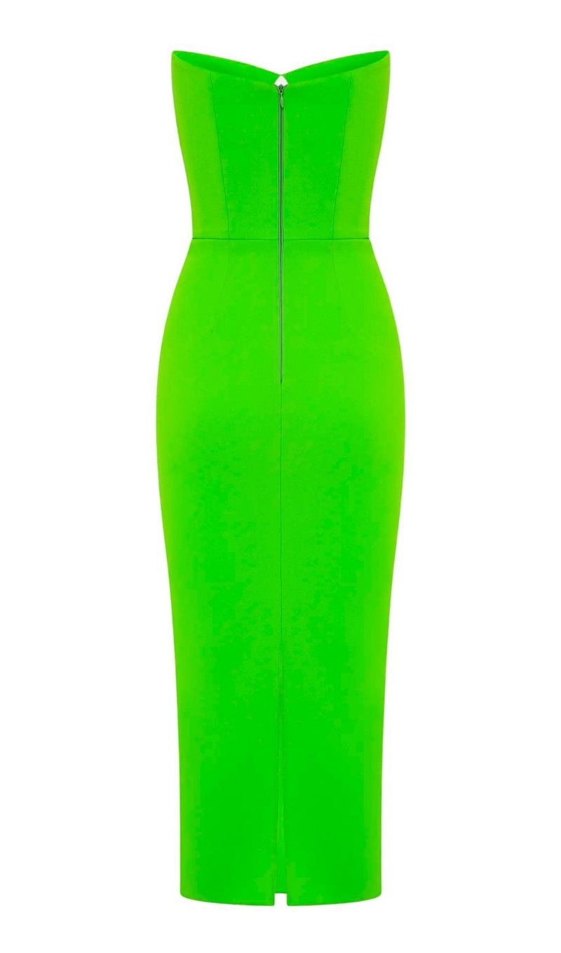 CUT OUT STRAPLESS MIDI DRESS