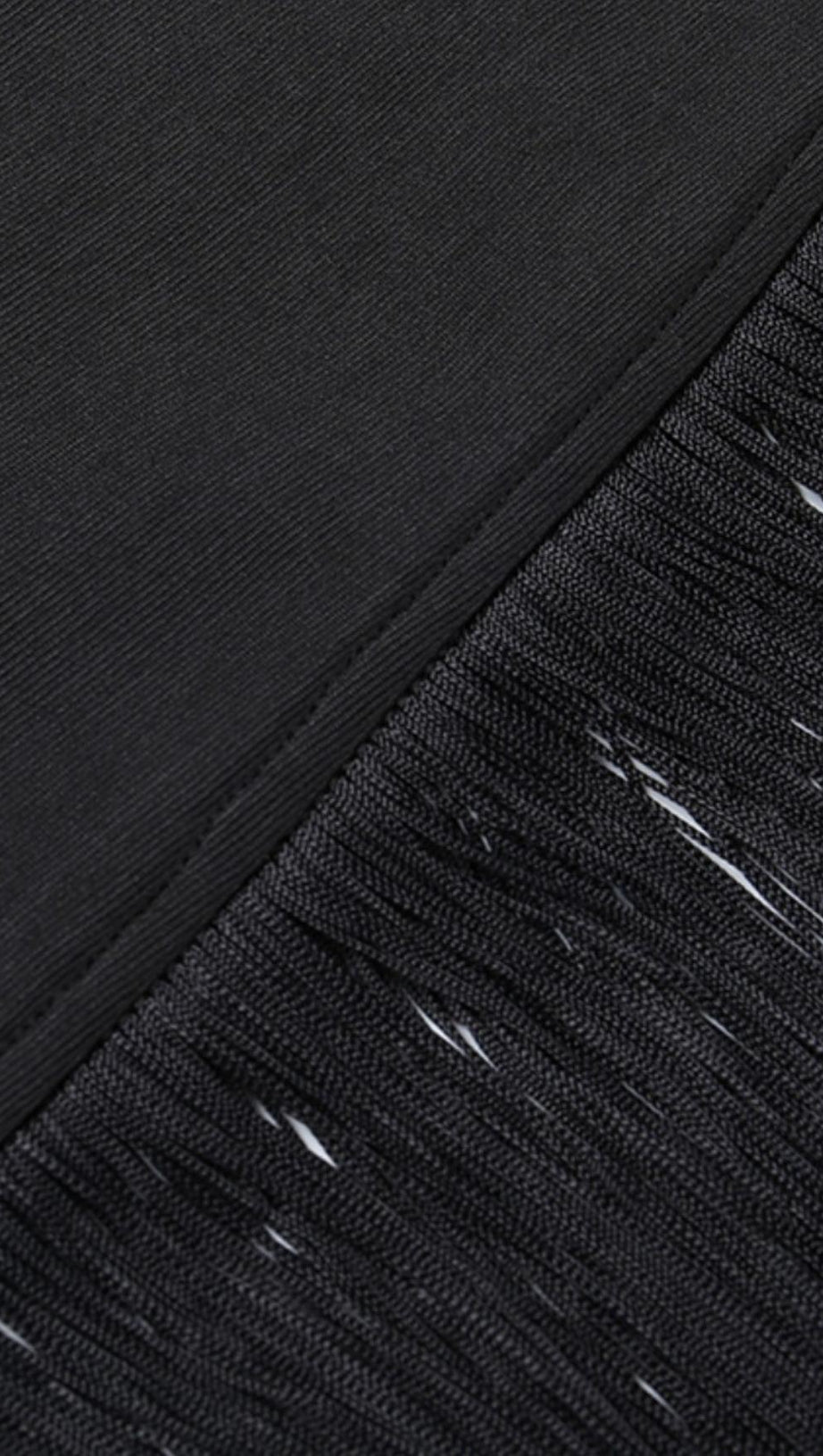 FRINGED STRAPLESS MINI DRESS