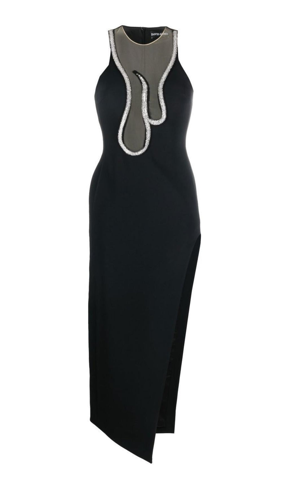 ABITO MIDI CON SCOLLO A V E FASCIA 