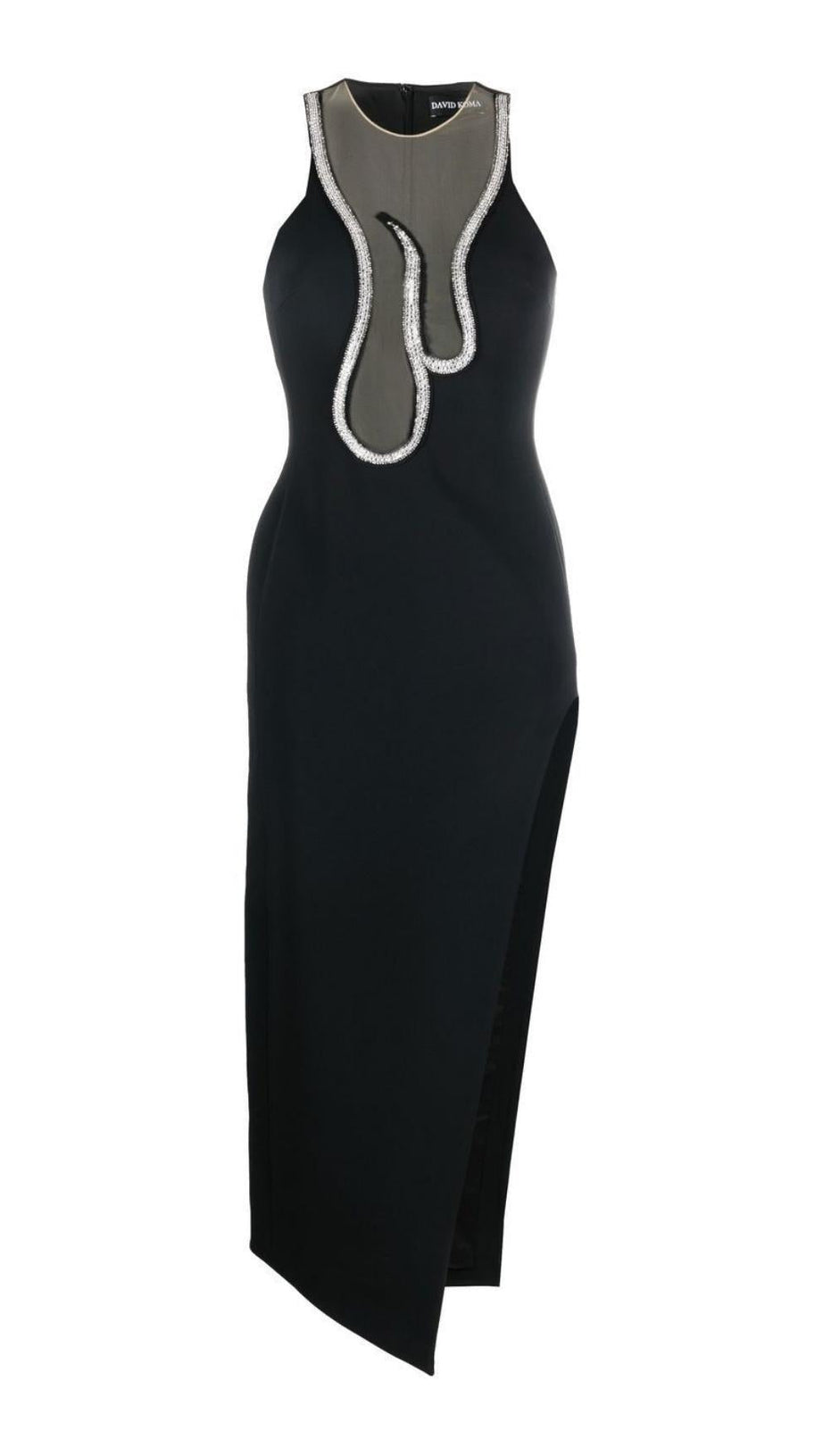 ABITO MIDI CON SCOLLO A V E FASCIA 
