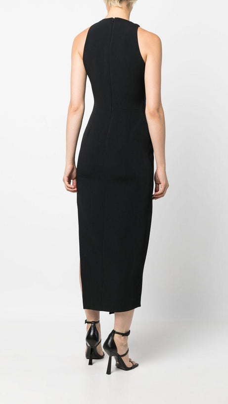 Neckholder-Bandange-Midikleid 