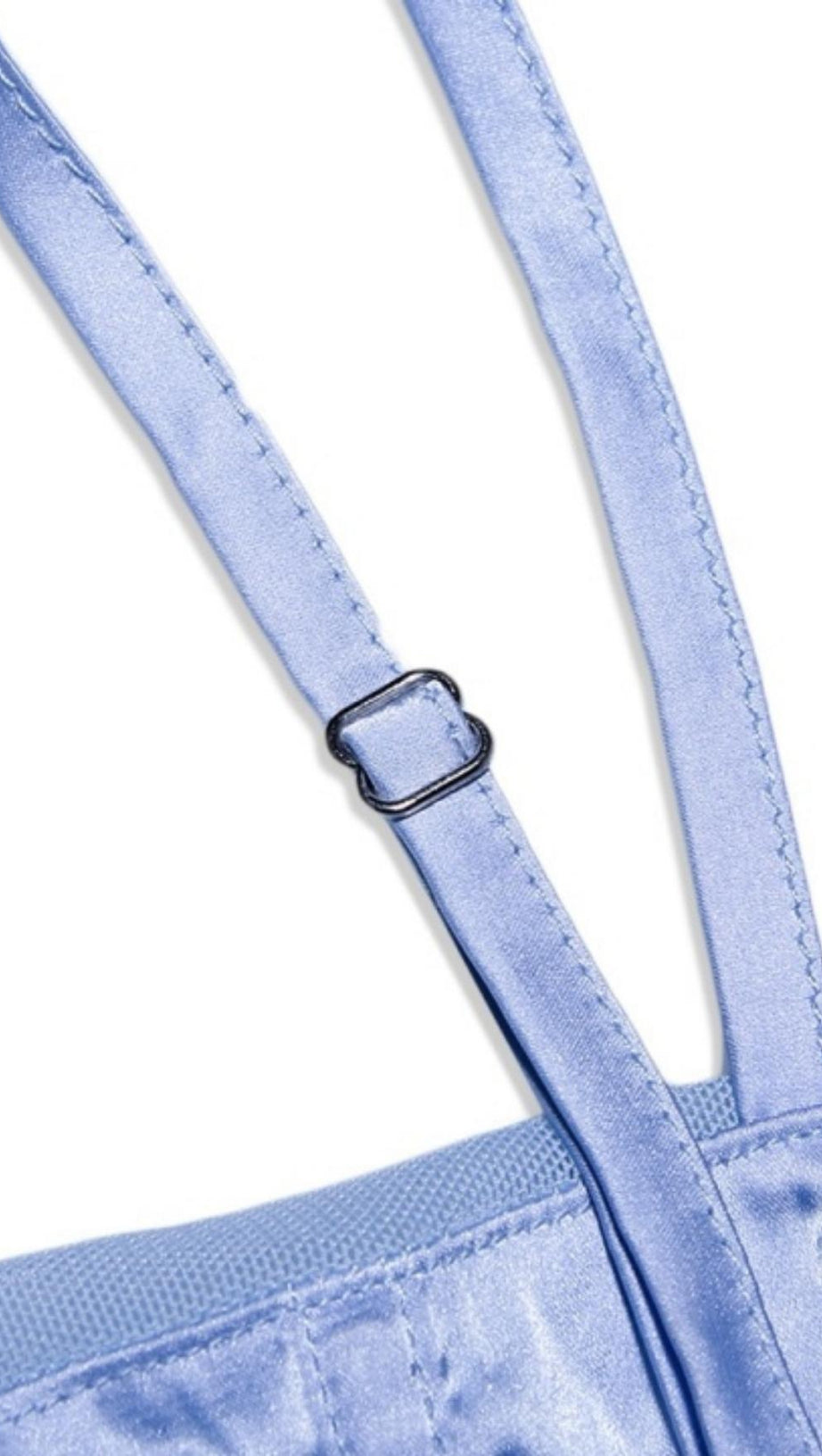 SATIN FISHBONE MAXI DRESS IN BLUE