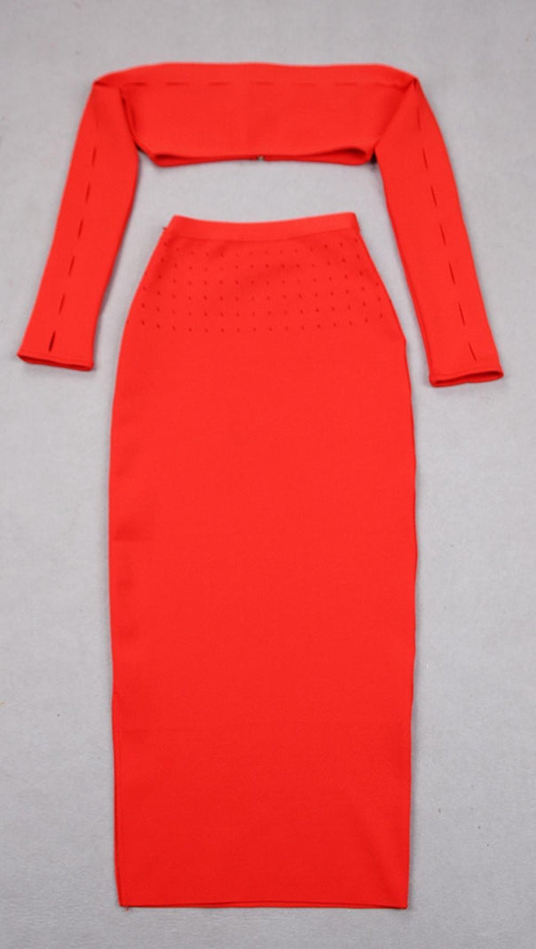 AIIZIE OFF THE SHOULDER BODYCON TWO PIECE SET - product image