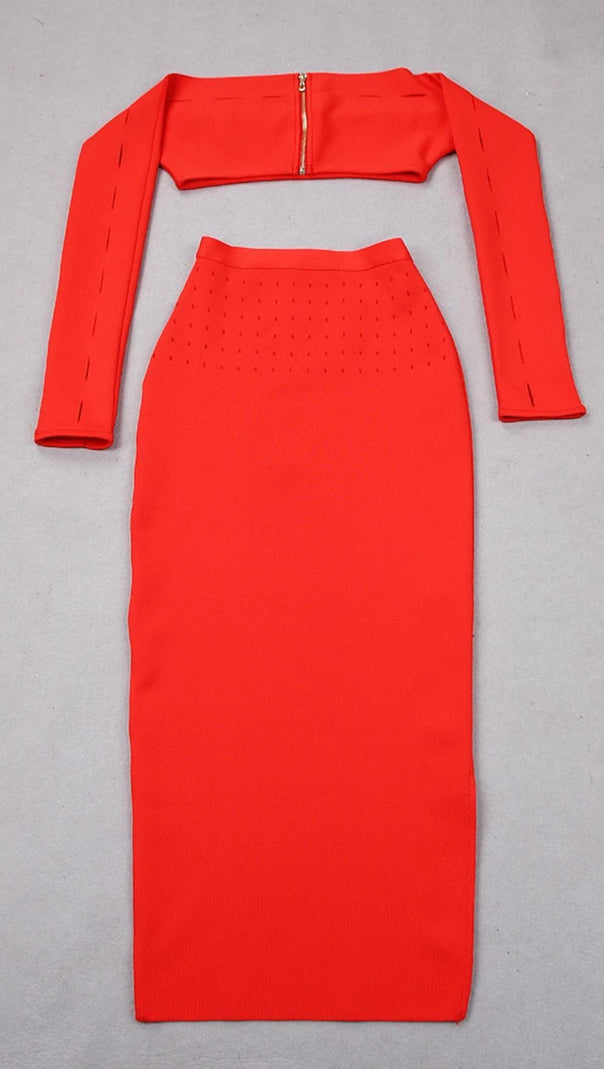 AIIZIE OFF THE SHOULDER BODYCON TWO PIECE SET - product image