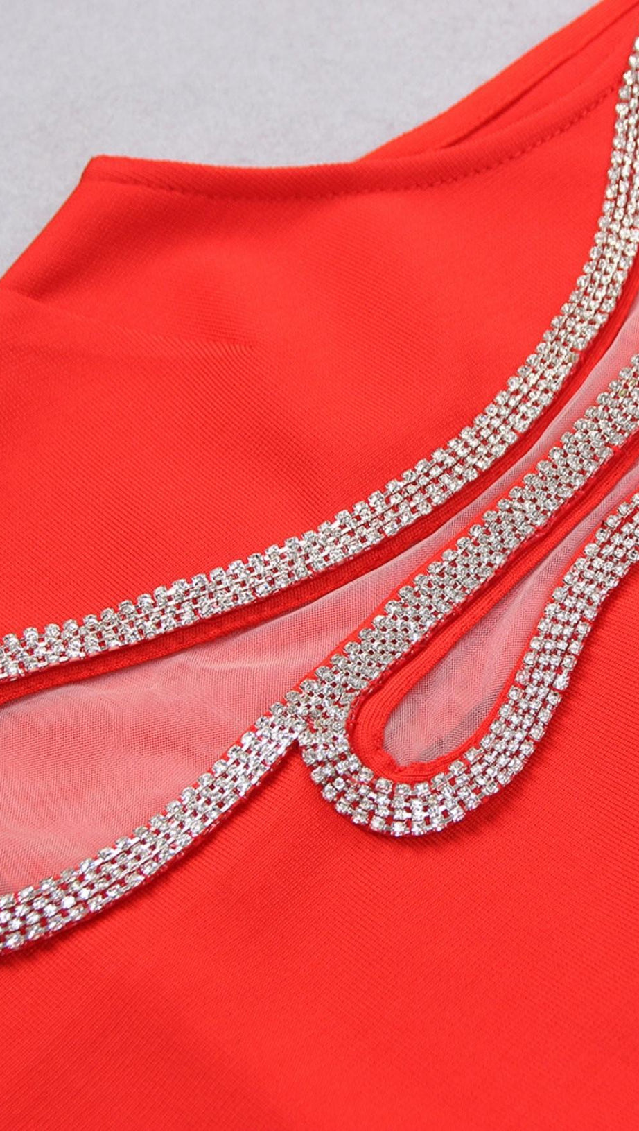 CUT OUT CRYSTAL MINI DRESS