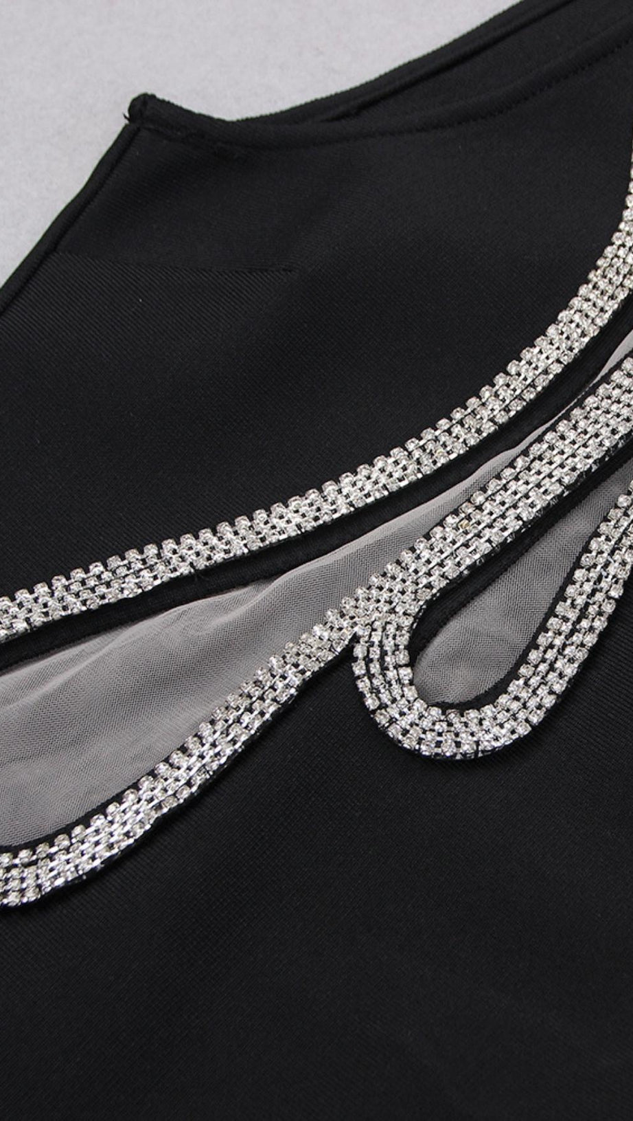 CUT OUT CRYSTAL MINI DRESS