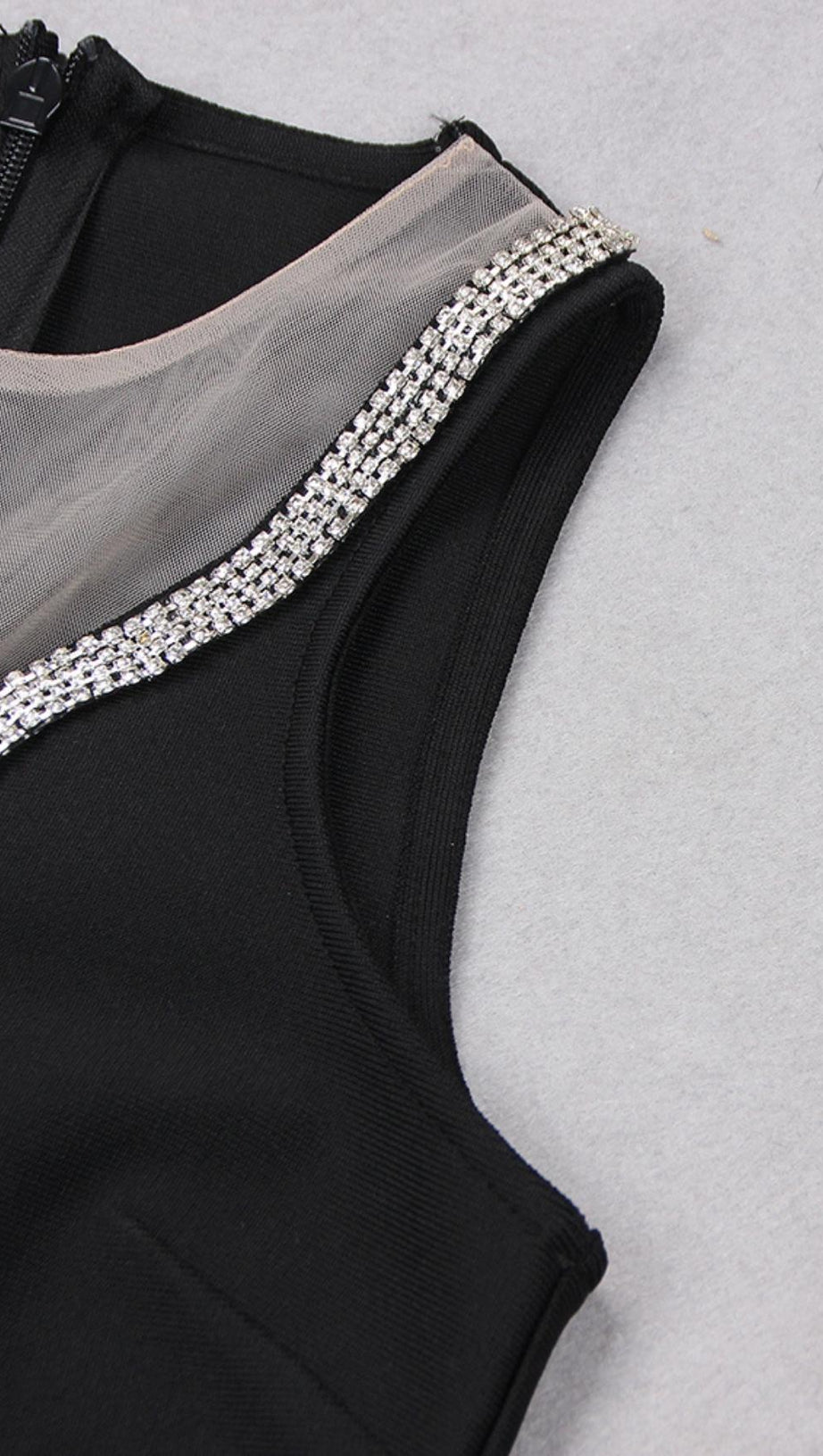 CUT OUT CRYSTAL MINI DRESS